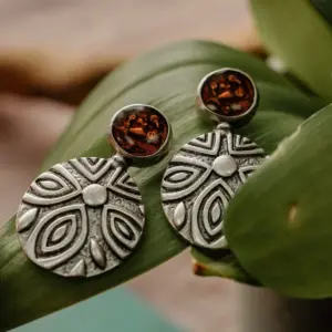 ETHNASIA-Amber Flower Earrings